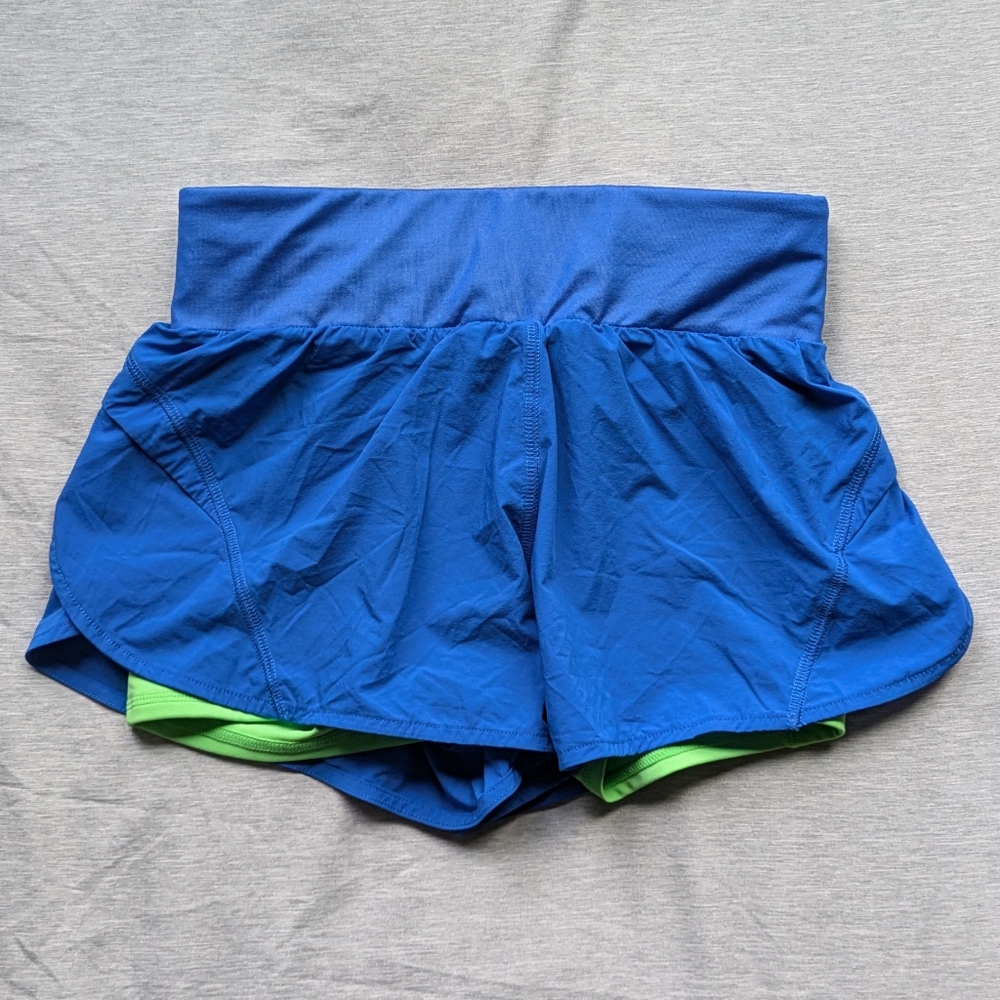 🌷 Fabletics running shorts with pocket | XS | blue and green